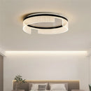 Modern round LED ceiling light in metal and acrylic for indoors
