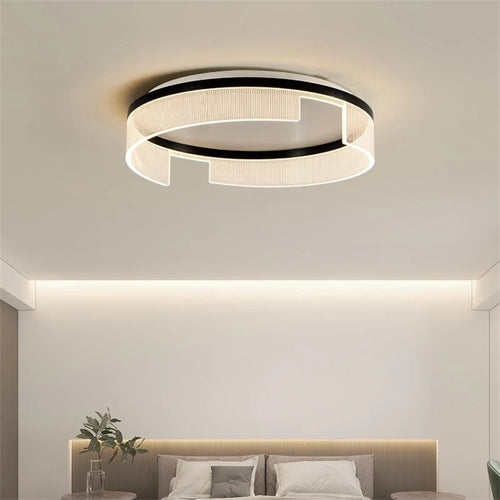 Modern round LED ceiling light in metal and acrylic for indoors - vue 6 sur 13