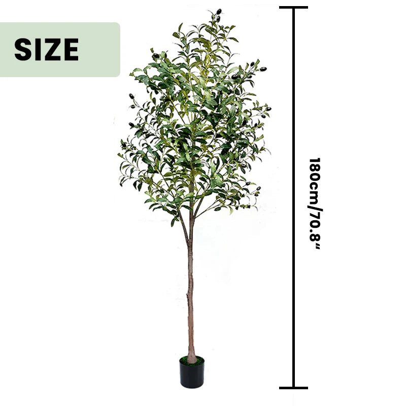 Realistic Artificial Olive Tree, Lifelike Faux Olive Plant for Home, Office, Garden Decor - vue 7 sur 8