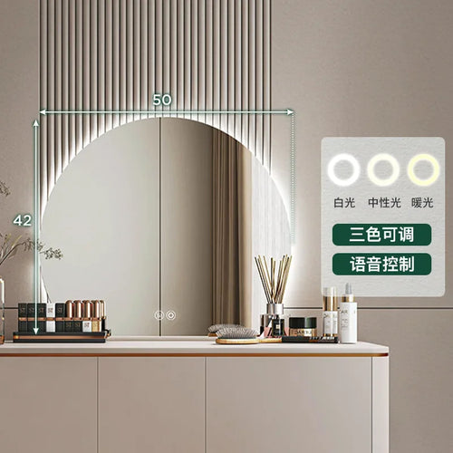 artistic makeup mirror with creative wall light - vue 14 sur 13