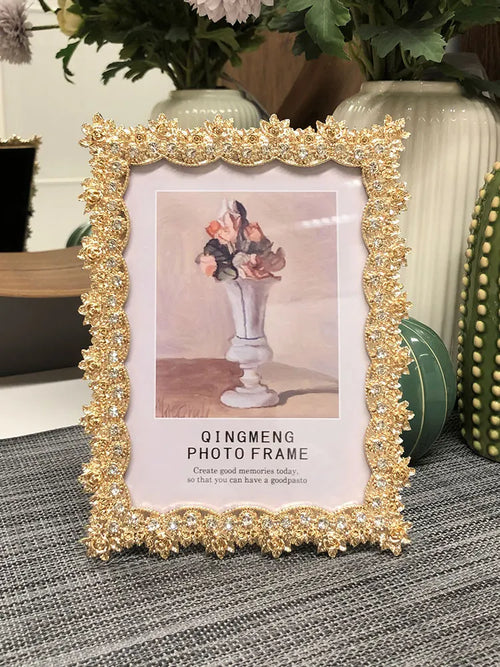 Gold metal photo frames nordic style for home decoration - vue 10 sur 9