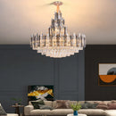 Modern dimmable oval crystal LED chandelier, trendy 2022 design