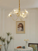 Modern glass lotus flower LED chandelier