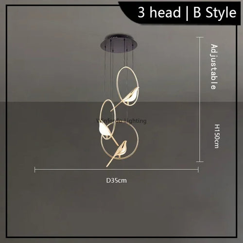 Led chandelier bird art loft original design decoration - vue 16 sur 18