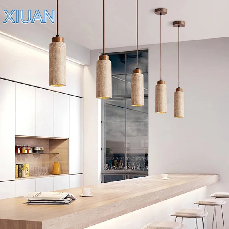 Wabi-sabi style cave stone LED chandelier