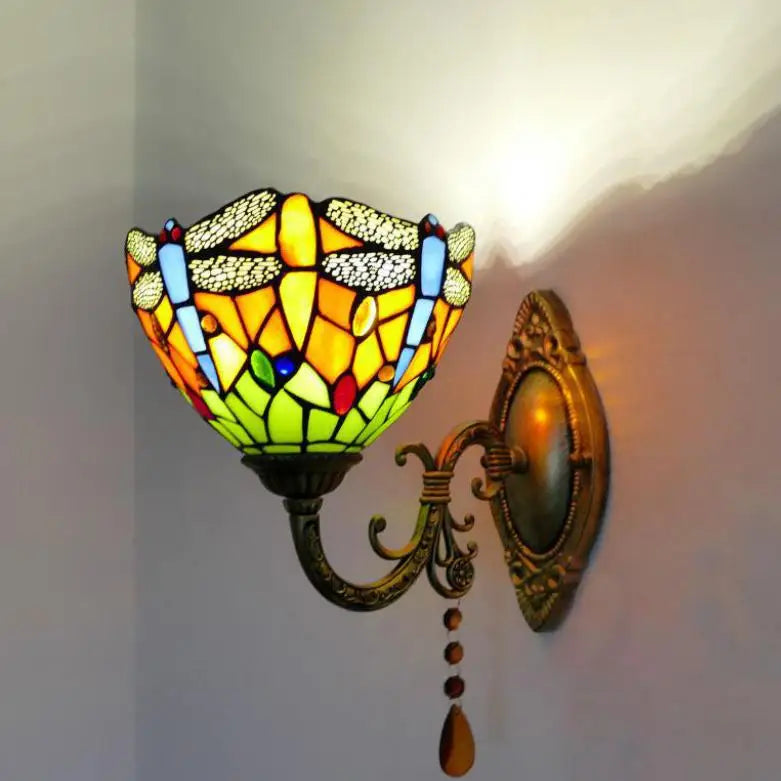 Mediterranean glass wall light vintage style LED lighting - vue 8 sur 10