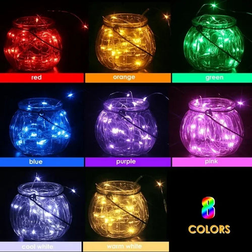 Copper wire LED string lights for festive decoration - vue 5 sur 14