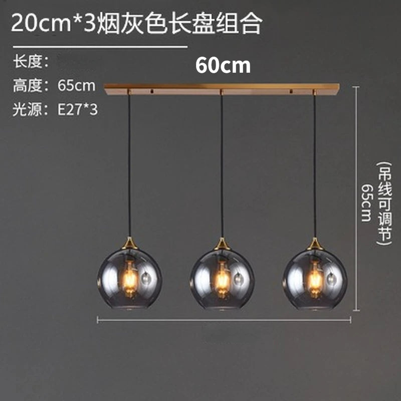 Nordic smoked glass luxury single pendant lamp - vue 16 sur 26