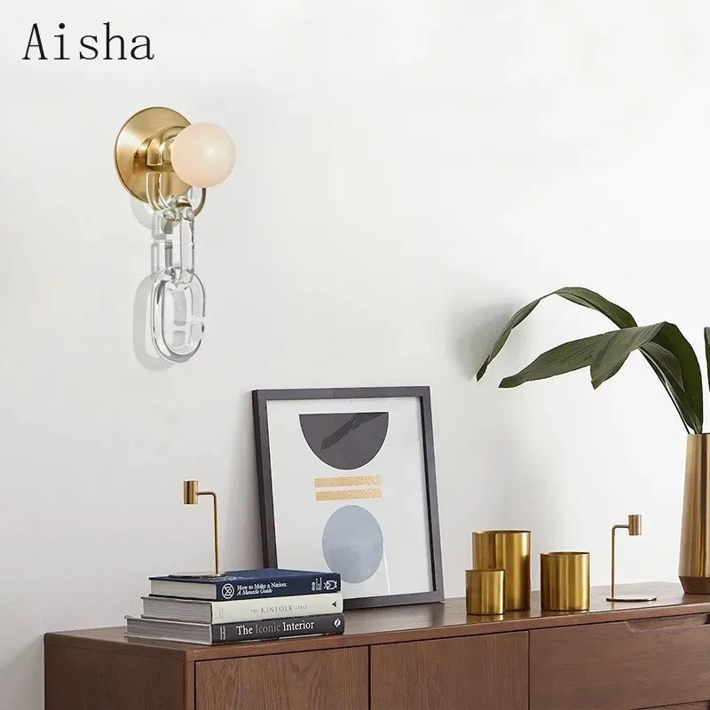 Nordic glass wall light for interior decoration - vue 5 sur 9