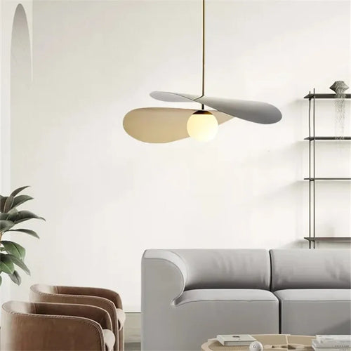 Loft style metal and fabric lotus pendant light - vue 4 sur 7