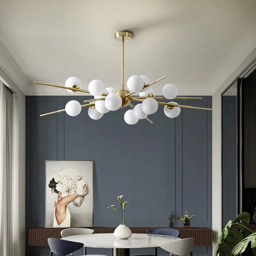 Modern minimalist copper molecular design lamp - vue 3 sur 10