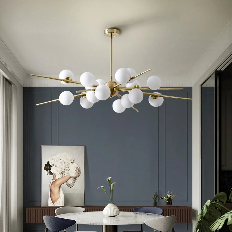 Modern minimalist copper molecular design lamp