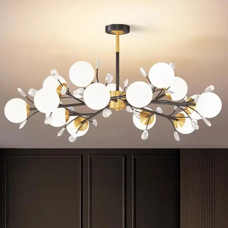 Nordic crystal LED chandelier for modern interior decor - vue 3 sur 17