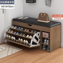 Home Shoe Cabinet with Bench, Anti-Dust Shoe Storage Bench, Multi-Layer Wooden Organizer with Cushion and Stable Structure