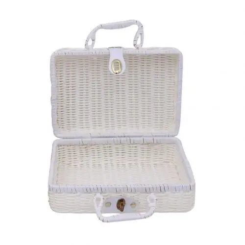 retro rattan basket for storage and picnic