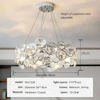 Modern nordic style crystal chandelier for luxurious interiors