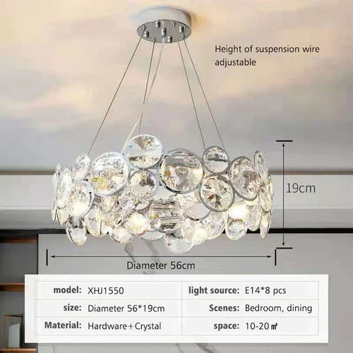 Modern nordic style crystal chandelier for luxurious interiors