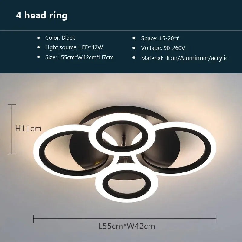 Modern LED ceiling light with dimming for elegant interiors