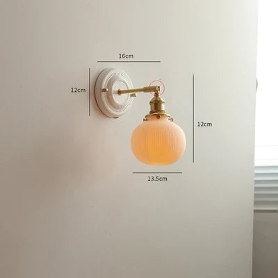 Nordic Japanese white and copper LED wall light - vue 18 sur 23