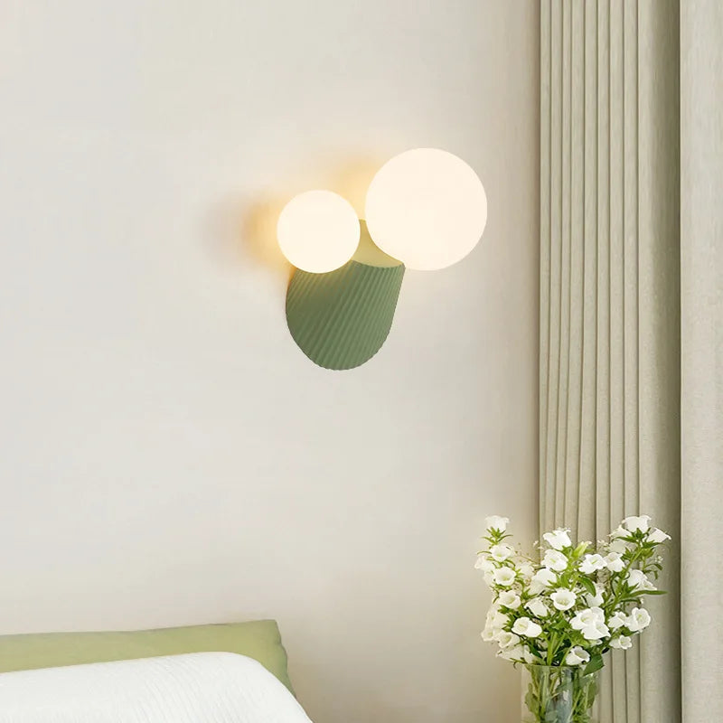 LED cactus wall light in resin and glass for study