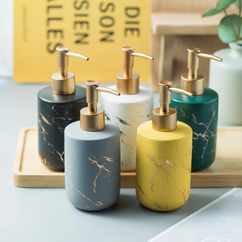 ceramic bottles for soap, shampoo and shower gel - vue 2 sur 14