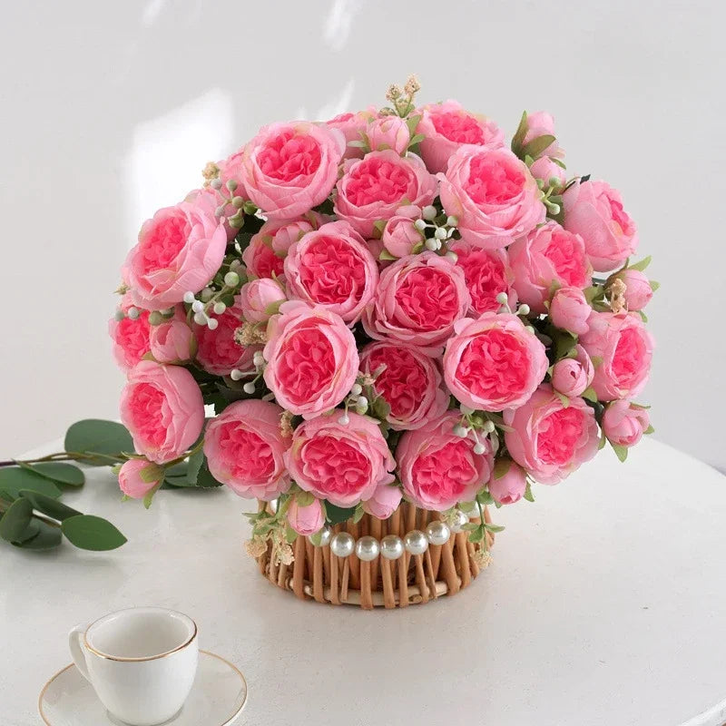 Artificial peony bouquet for indoor floral decoration - vue 3 sur 17