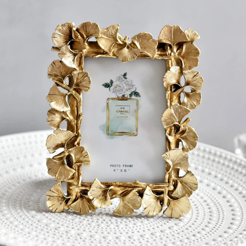 Retro decorative ginkgo leaf photo frame - vue 2 sur 10