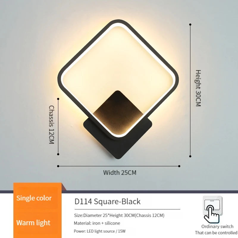 Modern decorative LED moon-shaped wall light