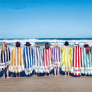 serviette de plage personnalisée rayée microfibre absorbante légère
