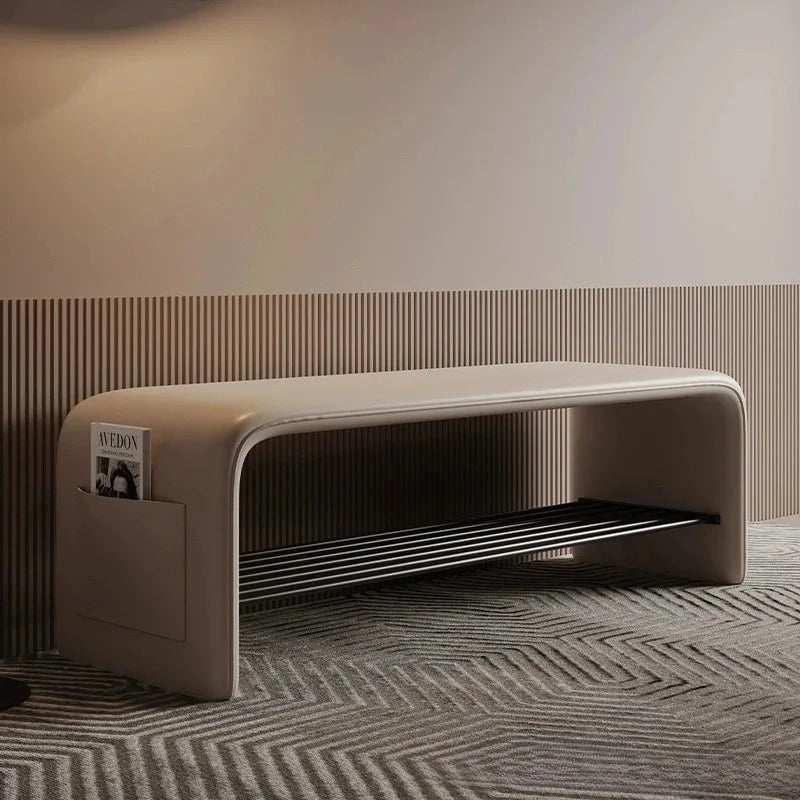 Doorway Shoe-changing Stool, Shoe Cabinet Storage, Two-purpose All-in-one Stool, Bedroom Simple Bedside Bench for Sitting - vue 5 sur 11