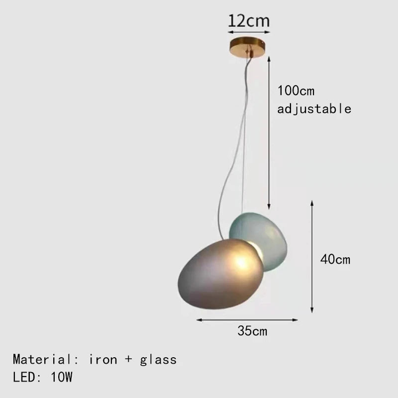 Modern glass LED pendant light with adjustable cable for indoor decor - vue 10 sur 28