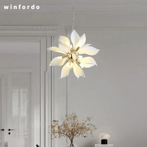 Nordic ceramic decorative leaf pendant light