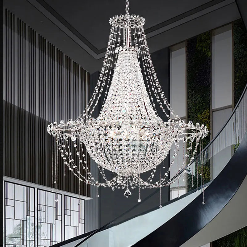 Luxury K9 stainless steel LED chandelier modern pendant light