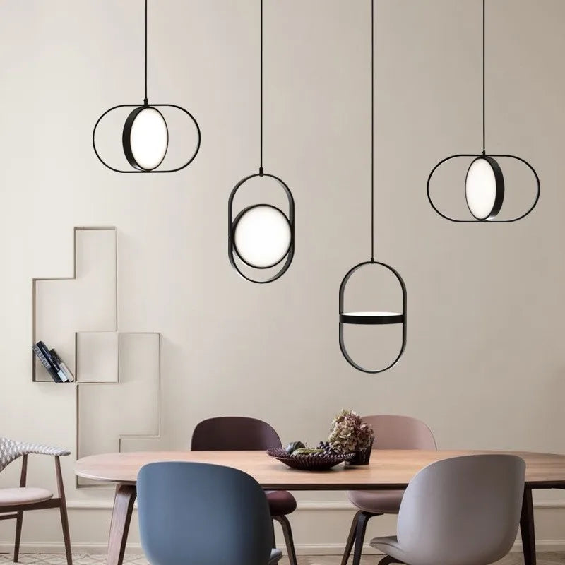 Modern metal pendant light for bar, restaurant and shop - vue 5 sur 14