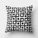 Decorative black and white wavy geometric cushion cover