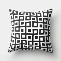 Decorative black and white wavy geometric cushion cover