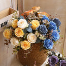 Artificial silk rose bouquet for home decoration