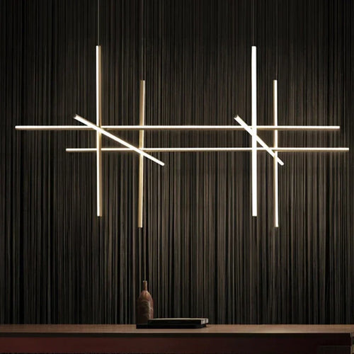 Italian designer tubular LED pendant chandelier
