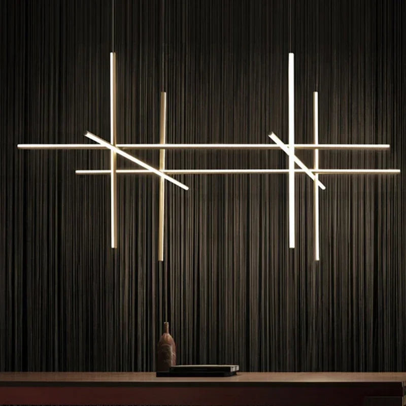 Italian designer tubular LED pendant chandelier