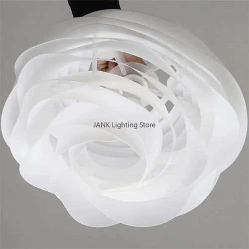 Danish design white rose acrylic romantic petal chandelier - vue 6 sur 8