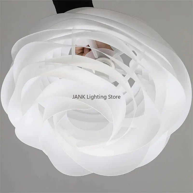 Danish design white rose acrylic romantic petal chandelier - vue 5 sur 8