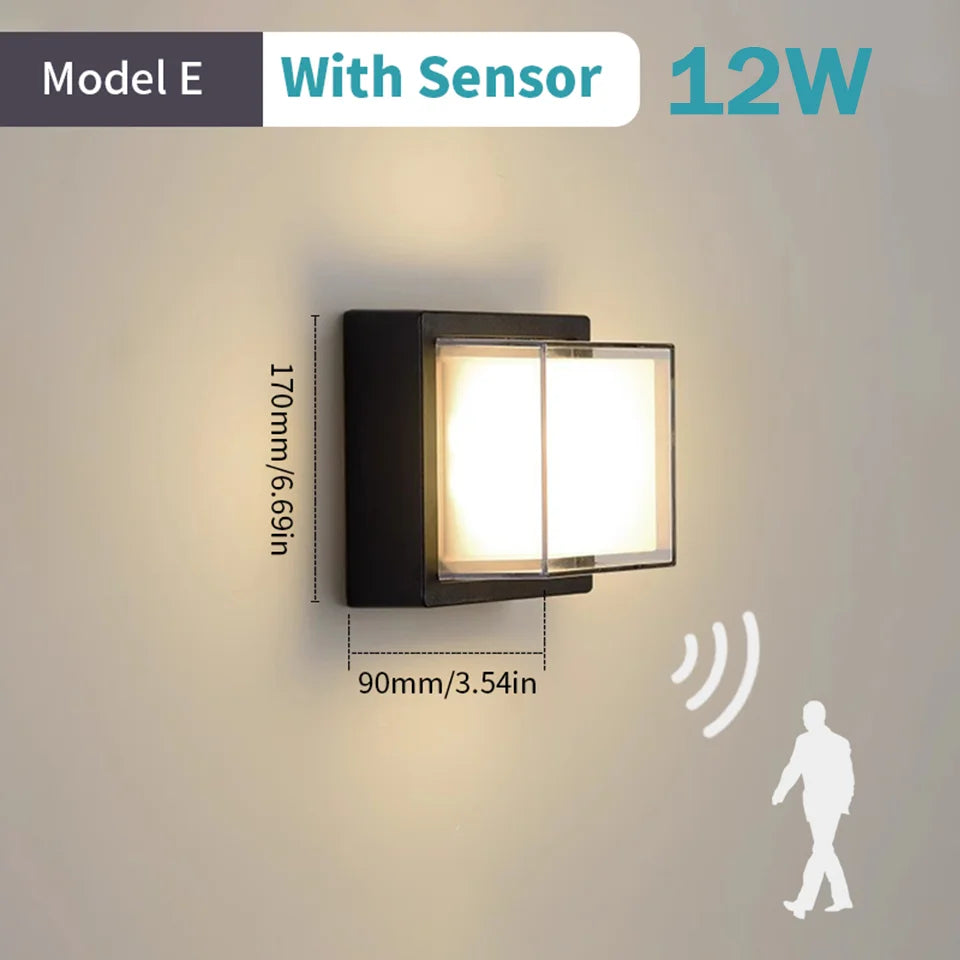Outdoor LED wall light with automatic motion sensor - vue 9 sur 20