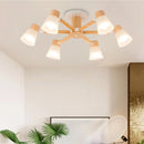 Decorative Nordic glass and wood chandelier