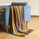 Boho checked woven throw with soft tassels