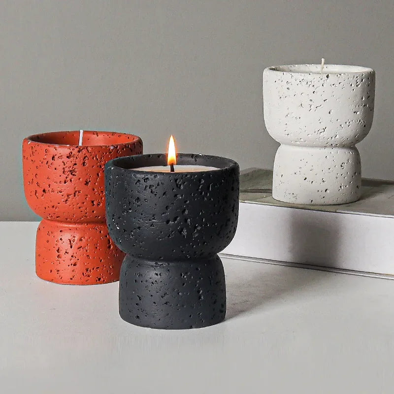 Nordic cement aromatherapy candle for home decor - vue 5 sur 10