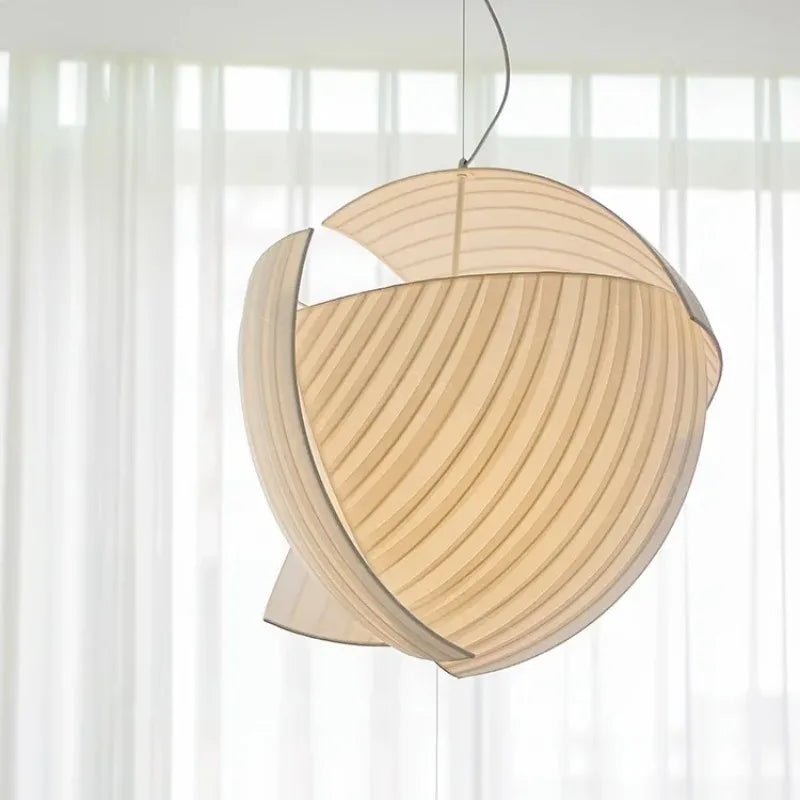 Nordic wabi sabi fabric pendant light for elegant interior décor