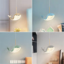 Golden dolphin acrylic LED pendant light for children
