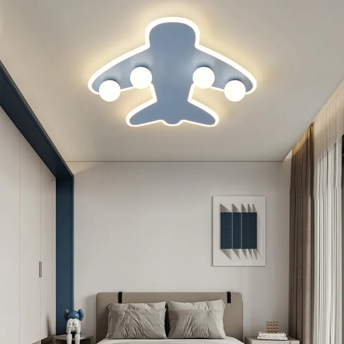 Modern airplane LED ceiling light for children's room - vue 5 sur 10