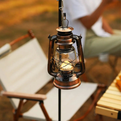 Portable retro rechargeable atmosphere lamp for camping and parties - vue 4 sur 6
