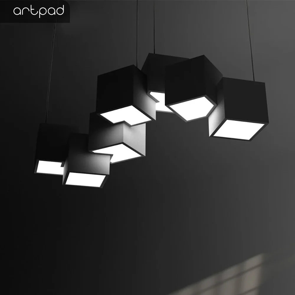 Creative LED cube pendant light for indoor spaces